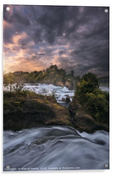 Uncommon view at the Rheinfall Acrylic by Manuel Martin