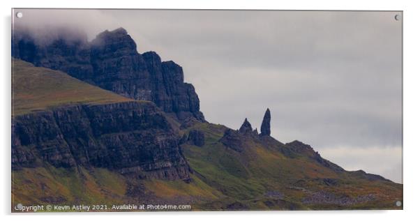 The Old Man Of Storr. "As The Fog Rolls In" Acrylic by KJArt 
