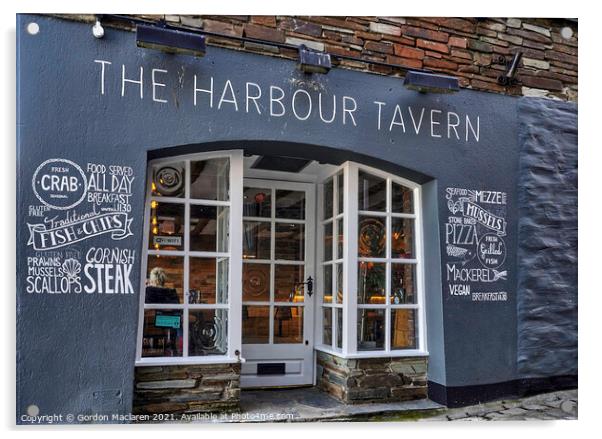 The Harbour Tavern, Mevagissey Acrylic by Gordon Maclaren