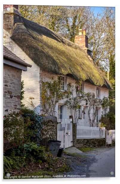 Holiday Cottage, Helford Village, Cornwall Acrylic by Gordon Maclaren