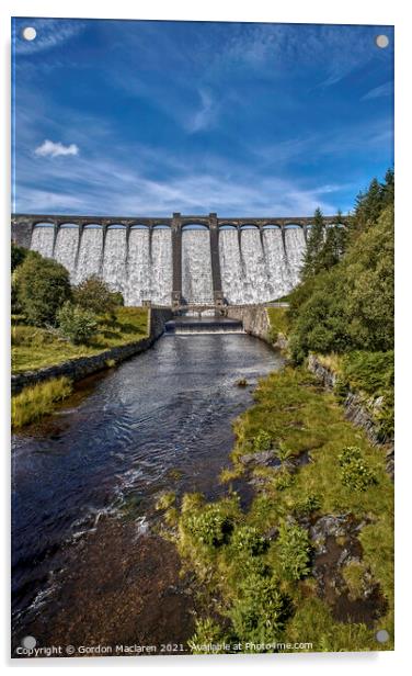 The Claerwen Reservoir Dam in Powys, Mid Wales Acrylic by Gordon Maclaren