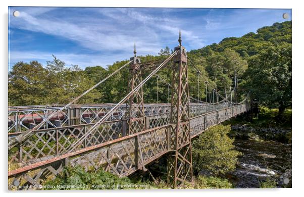 Old Iron Bridge across the Elan River, Powys, Wales Acrylic by Gordon Maclaren