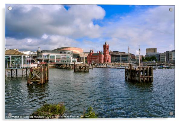 Cardiff Bay Waterfront, South Wales Acrylic by Gordon Maclaren