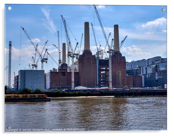 Building Work begins on Battersea Power Station Acrylic by Gordon Maclaren