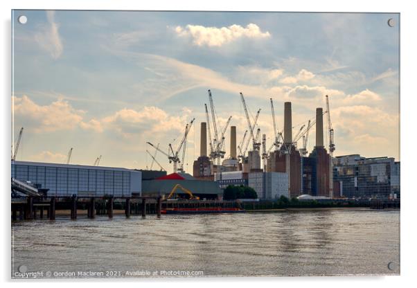 Building Work begins on Battersea Power Station Acrylic by Gordon Maclaren