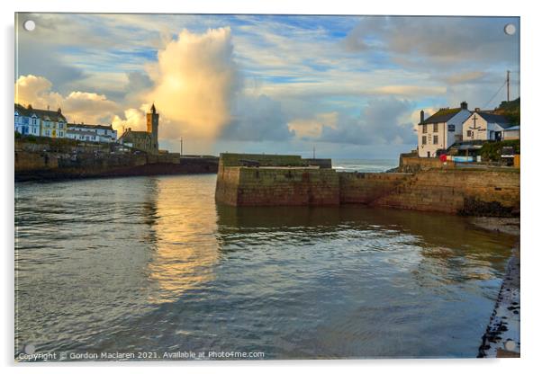 Porthleven harbour at sunrise  Acrylic by Gordon Maclaren