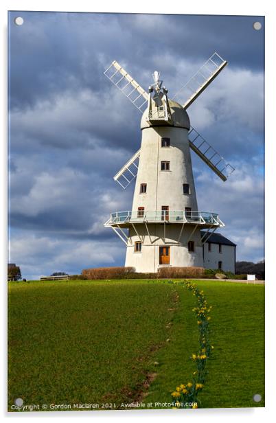 Llancayo Windmill, Usk, South Wales Acrylic by Gordon Maclaren