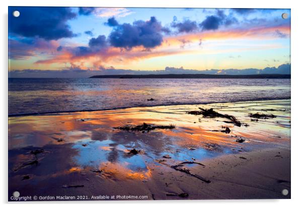 Sunset over Newlyn, Penzance, Cornwall Acrylic by Gordon Maclaren