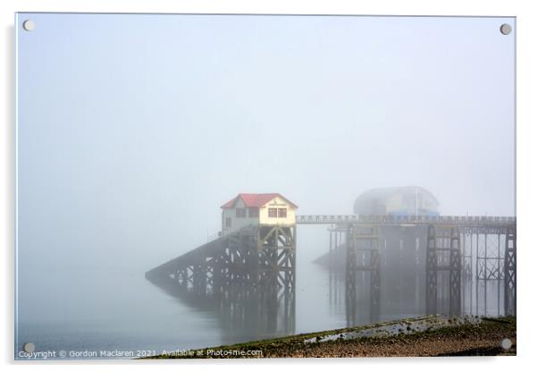 Mumbles Lifeboat Stations in the fog Acrylic by Gordon Maclaren