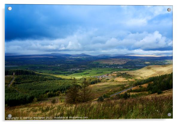 Looking Down to Rhondda Fawr from The Rhigos Acrylic by Gordon Maclaren