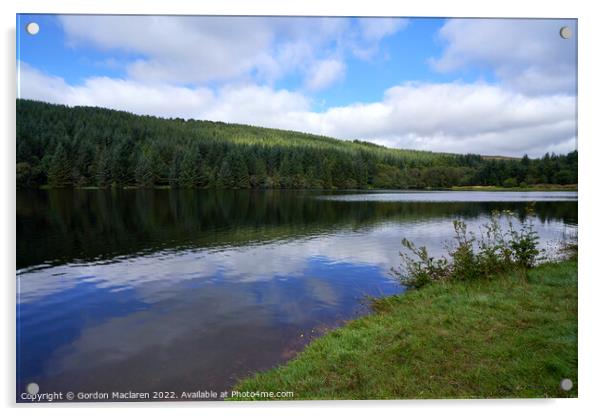 Cantref Reservoir in the beautiful Brecon Beacons Acrylic by Gordon Maclaren