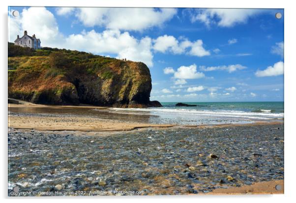 Llangrannog Beach, Ceredigion, West Wales Acrylic by Gordon Maclaren