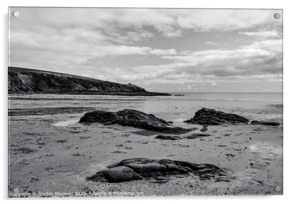The Roseland Peninsula, Cornwall, Monochrome Acrylic by Gordon Maclaren