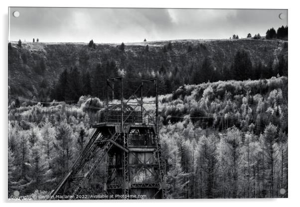 Tower Colliery, Hirwaun, South Wales, Monochrome Acrylic by Gordon Maclaren