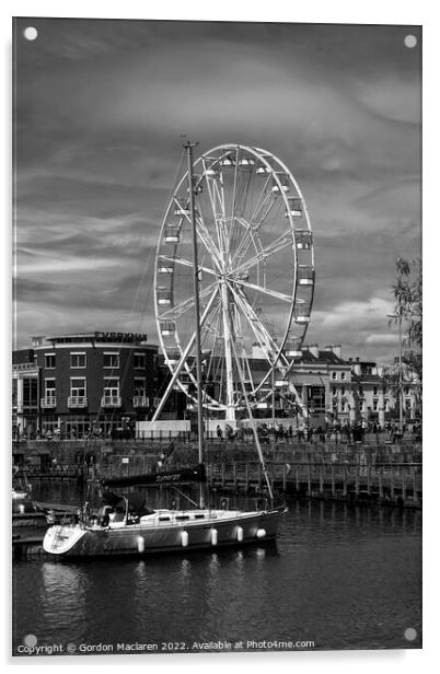 Ferris Wheel, Mermaid Quay, Cardiff Bay Acrylic by Gordon Maclaren