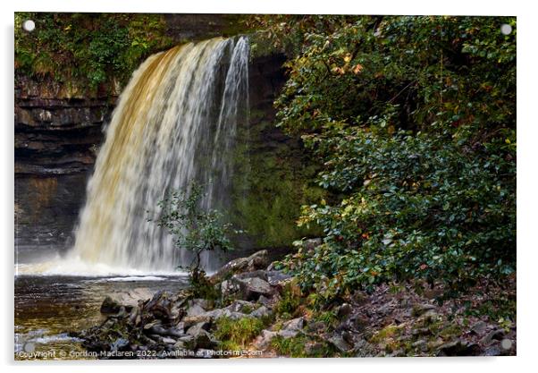 Autumn at Sgwd Gwladys waterfall, Pontneddfechan Acrylic by Gordon Maclaren