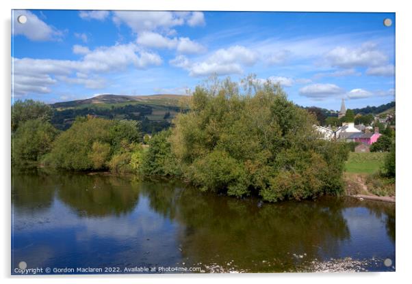 The River Usk as it passes through Crickhowell  Acrylic by Gordon Maclaren