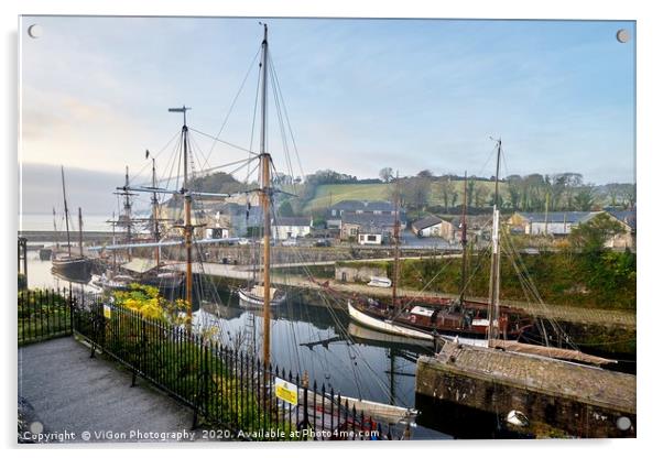 Tall Ships Charlestown Acrylic by Gordon Maclaren