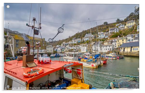 Fishing Boats, Polperro, Cornwall Acrylic by Gordon Maclaren