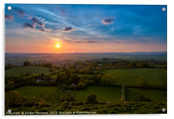 Sunset over Somerset Acrylic by Gordon Maclaren