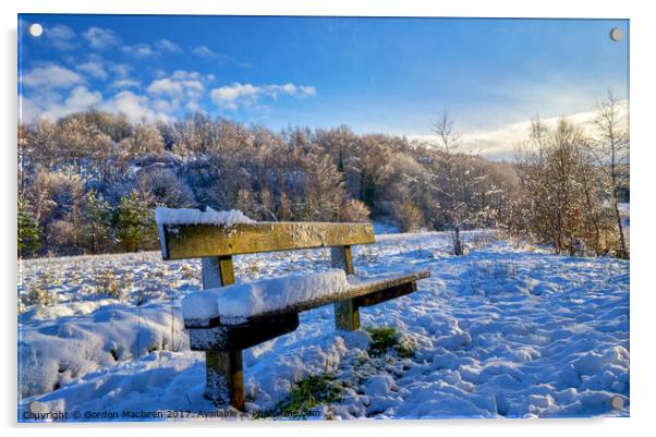 Snowed in, Bargoed South Wales Acrylic by Gordon Maclaren