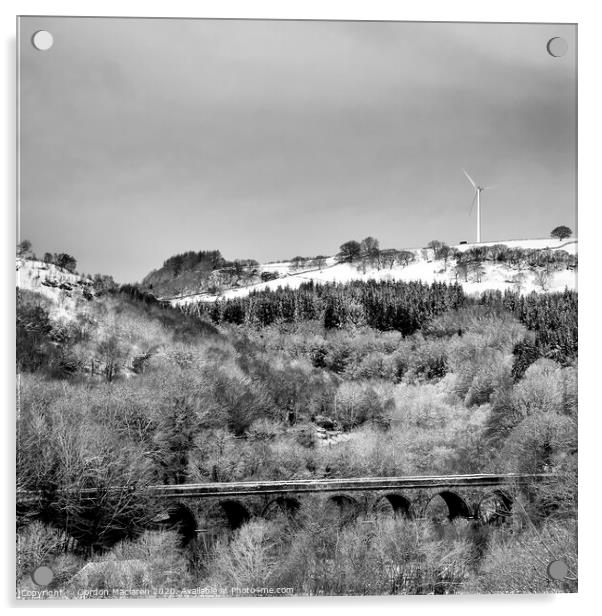 Monochrome Viaduct and And Turbine Acrylic by Gordon Maclaren