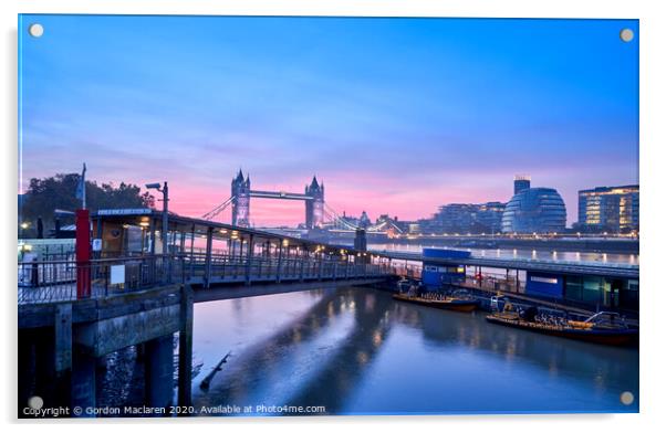 Tower Bridge London at Sunrise Acrylic by Gordon Maclaren