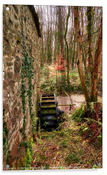 Water Wheel St Fagans Acrylic by Gordon Maclaren