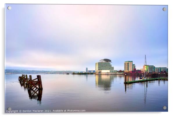Cardiff Bay at Dawn Acrylic by Gordon Maclaren