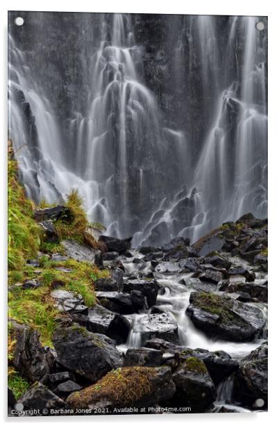 Clashnessie Waterfalls NC500 Assynt Scotland Acrylic by Barbara Jones