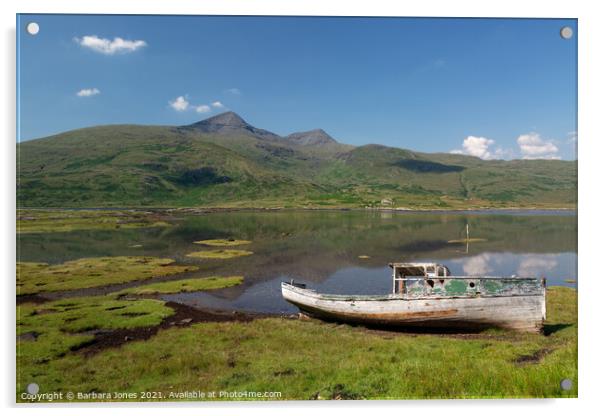 Ben More and Loch Scridain Isle of Mull  Acrylic by Barbara Jones