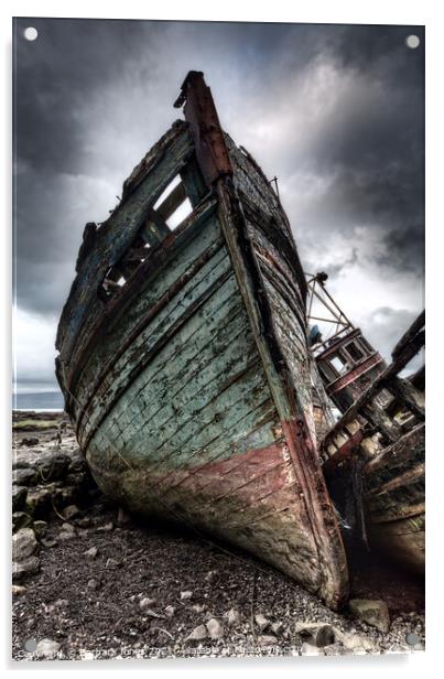 Abandoned Boats Salen, Isle of Mull. Acrylic by Barbara Jones