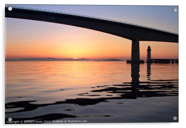 Enchanting Skye Bridge Sunset Acrylic by Barbara Jones