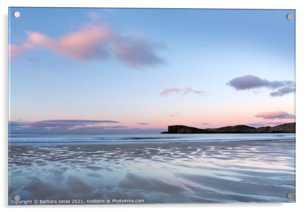 Tranquil Sunrise on Oldshoremore Beach Acrylic by Barbara Jones