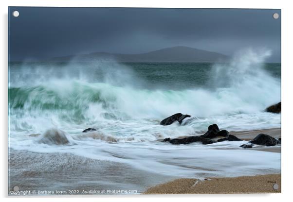 Stormy Seas of Harris Acrylic by Barbara Jones