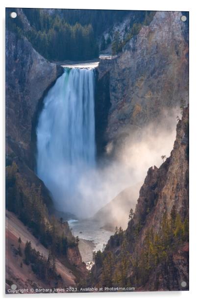 Lower Falls Grand Canyon of Yellowstone USA. Acrylic by Barbara Jones