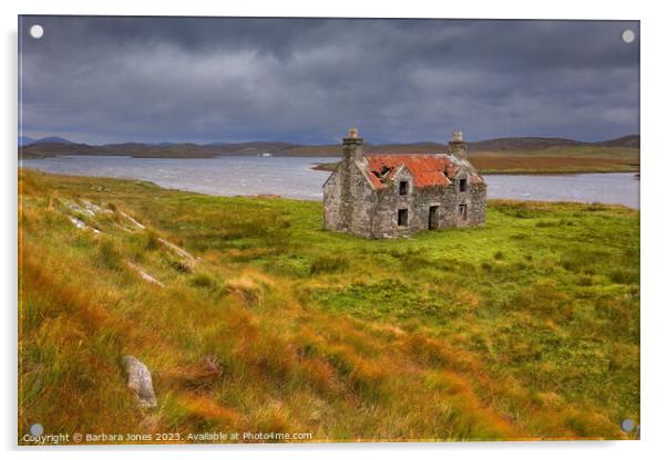 Callanish Derelict Cottage Ruin  Isle of Lewis Sco Acrylic by Barbara Jones