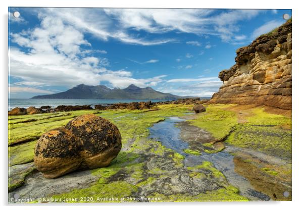 Summers Day on Isle of Eigg Small Isles Scotland Acrylic by Barbara Jones