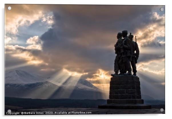 Commando Memorial Spean Bridge Scotland Acrylic by Barbara Jones