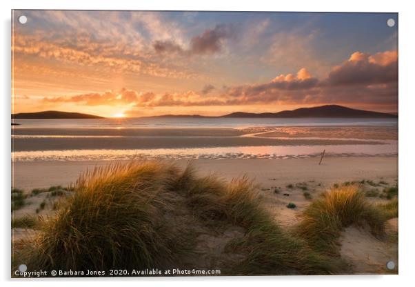 Isle of Harris Sunset at Seilebost Scotland Acrylic by Barbara Jones