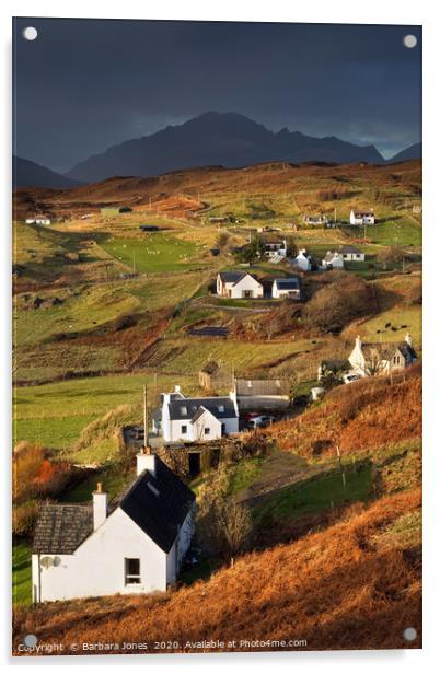 Tarskavaig and Blaven  Isle of Skye .  Acrylic by Barbara Jones