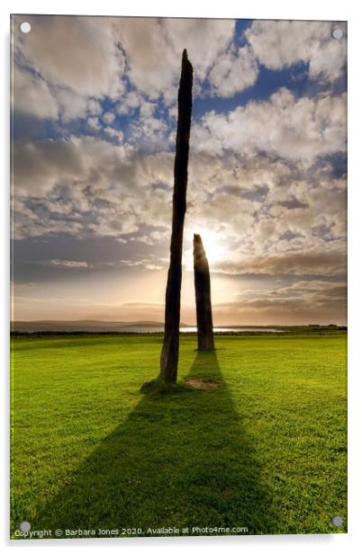 Mystical Standing Stones of Stenness, Orkney. Acrylic by Barbara Jones