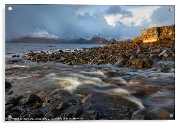 Elgol Brief Sunlight Isle of Skye Scotland Acrylic by Barbara Jones