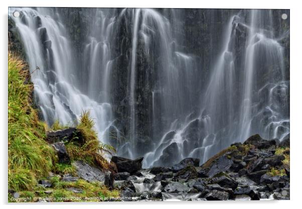 Clashnessie Curtain Waterfalls Assynt NC500   Acrylic by Barbara Jones