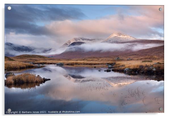 Majestic Sunrise over Rannoch Moor Acrylic by Barbara Jones