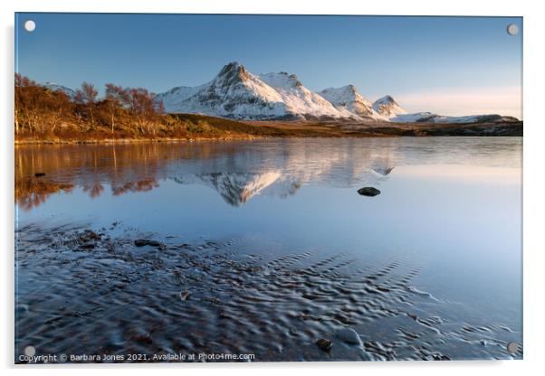 Majestic Winter Landscape Ben Loyal and Lochan Hak Acrylic by Barbara Jones
