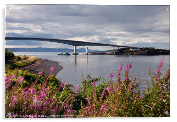 Skye Bridge in Summer from Kyleakin Scotland Acrylic by Barbara Jones