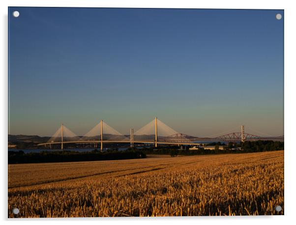 The Forth Bridges Acrylic by Emma Dickson