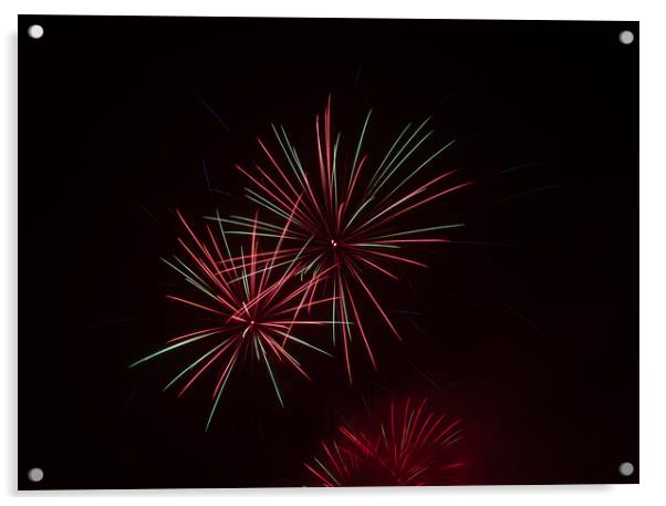 Callendar Park Fireworks Acrylic by Emma Dickson