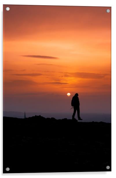 Sunset silhouette Acrylic by Steven Lennie